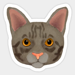 Grey Tabby cat Sticker